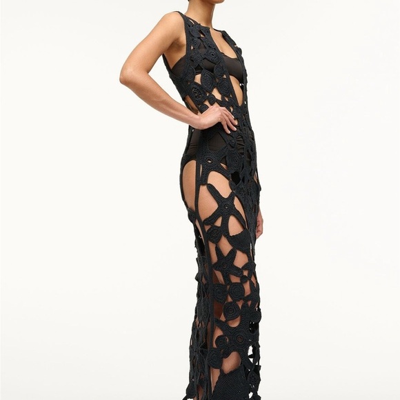 New NWT STAUD Pellegrino Dress Black Size M/L Retails $695 - Picture 1 of 11